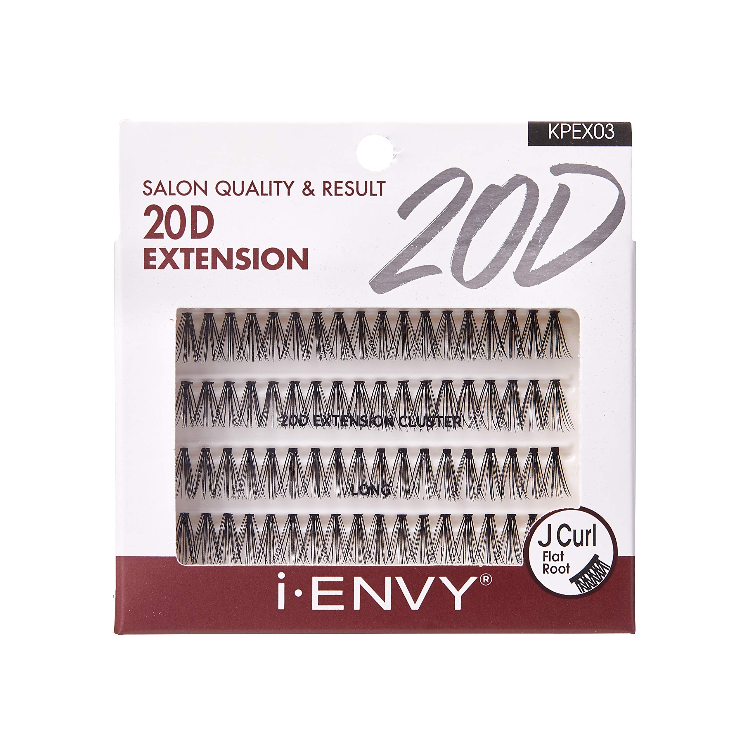 i-ENVY 20D Cluster Eyelash Extensions - Long Length, 2 Pack, Flat Root for Seamless DIY Application | Perfect for Natural Volume & Everyday Glam Makeup Looks
