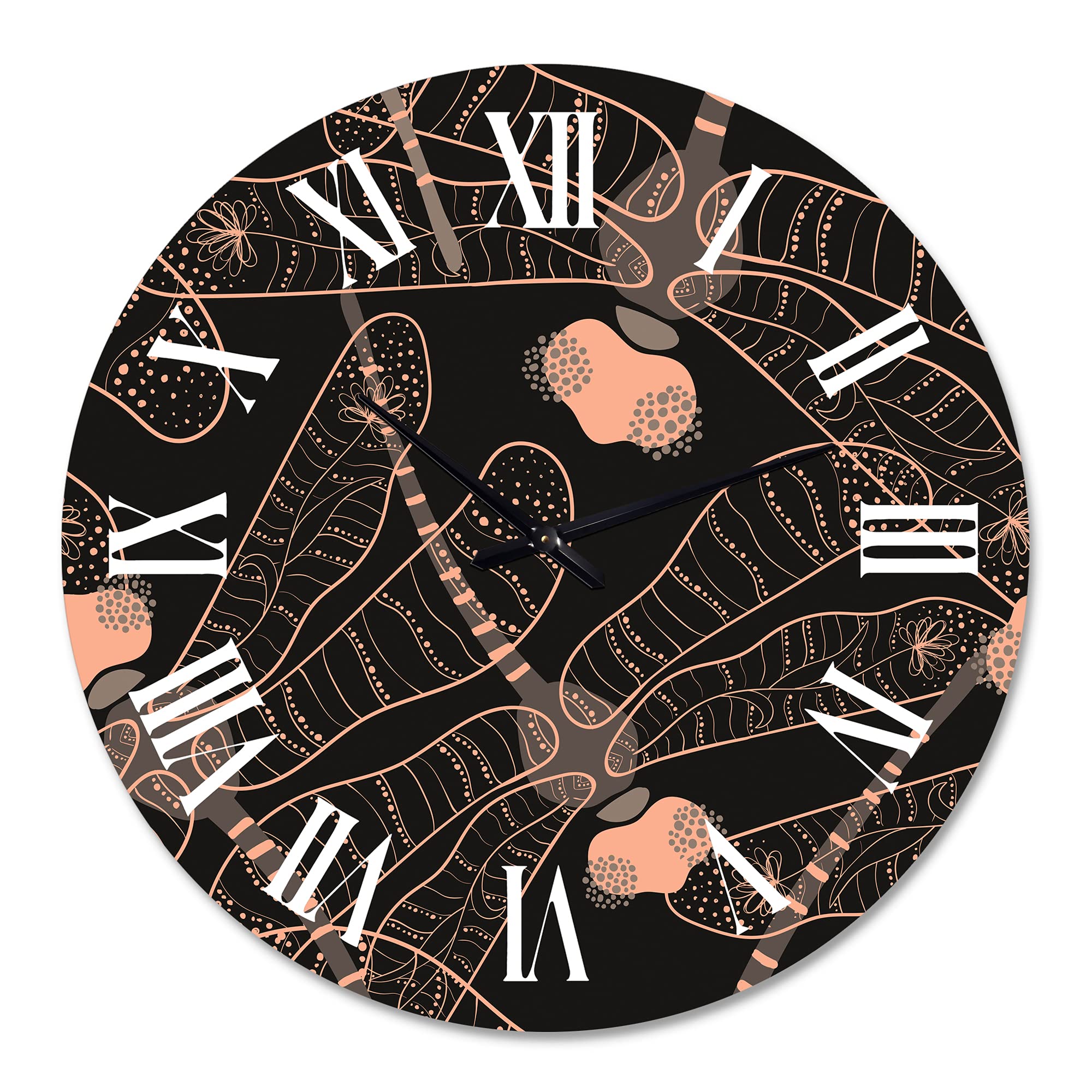 Bohemian Eclectic Wall Clock with Folk Art Dragonfly Design - Large Decorative Clock for Living Room, Bedroom & Office - Unique Home Decor Gift Idea