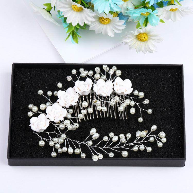 Exquisite Handmade Bridal Hair Accessories - Pearl Leaves Rose Combs for Wedding, Prom & Special Occasions | Elegant Bridal Hair Jewelry (573073773955)
