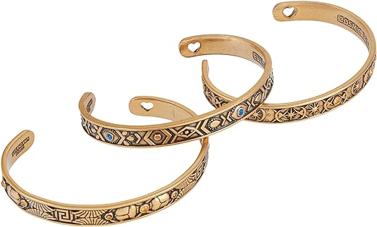 Cosmic Balance Cuff Bracelets Set of 3 - Boho Chic Adjustable Bangle Bracelets for Women - Perfect for Yoga, Meditation, and Spiritual Healing