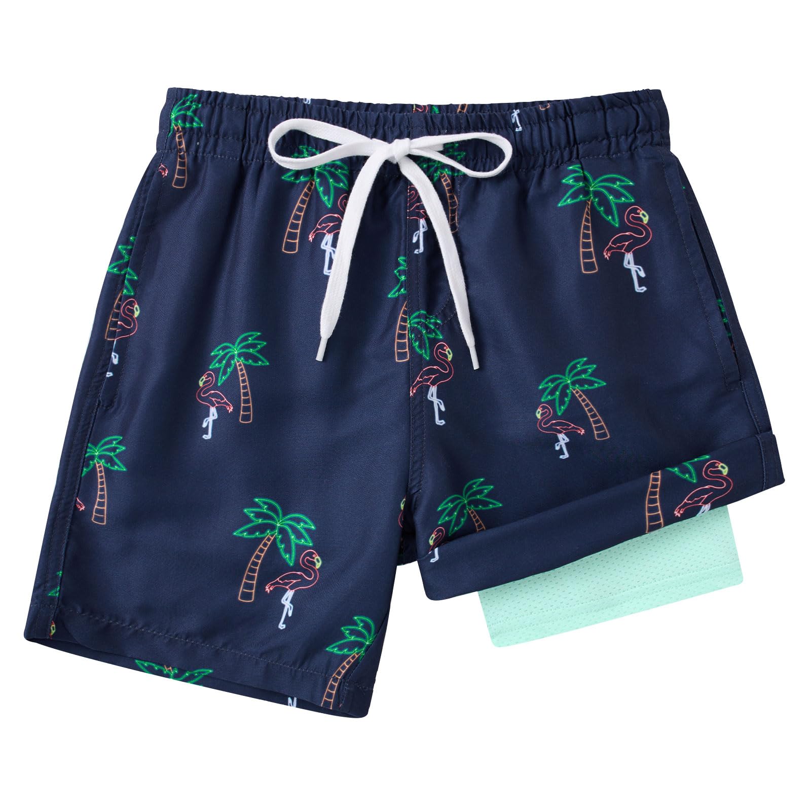 **Boys Quick Dry Swim Trunks with Compression Liner - Kids Bathing Suits & Boxer Briefs for Swimming, Ages 7-20 - Perfect for Beach, Pool & Water Sports**