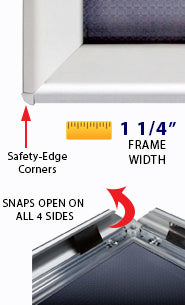 30x40 Safety Edge Corners Snap Frame - 1 1/4