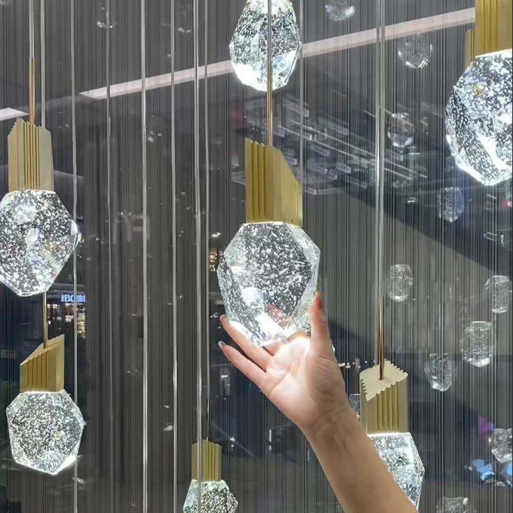Modern Extra Large Crystal Chandelier - Luxury Lighting Fixture for 2 Story Homes, Staircases & Duplex Buildings - Perfect for Grand Entrances, Living Rooms & Dining Areas