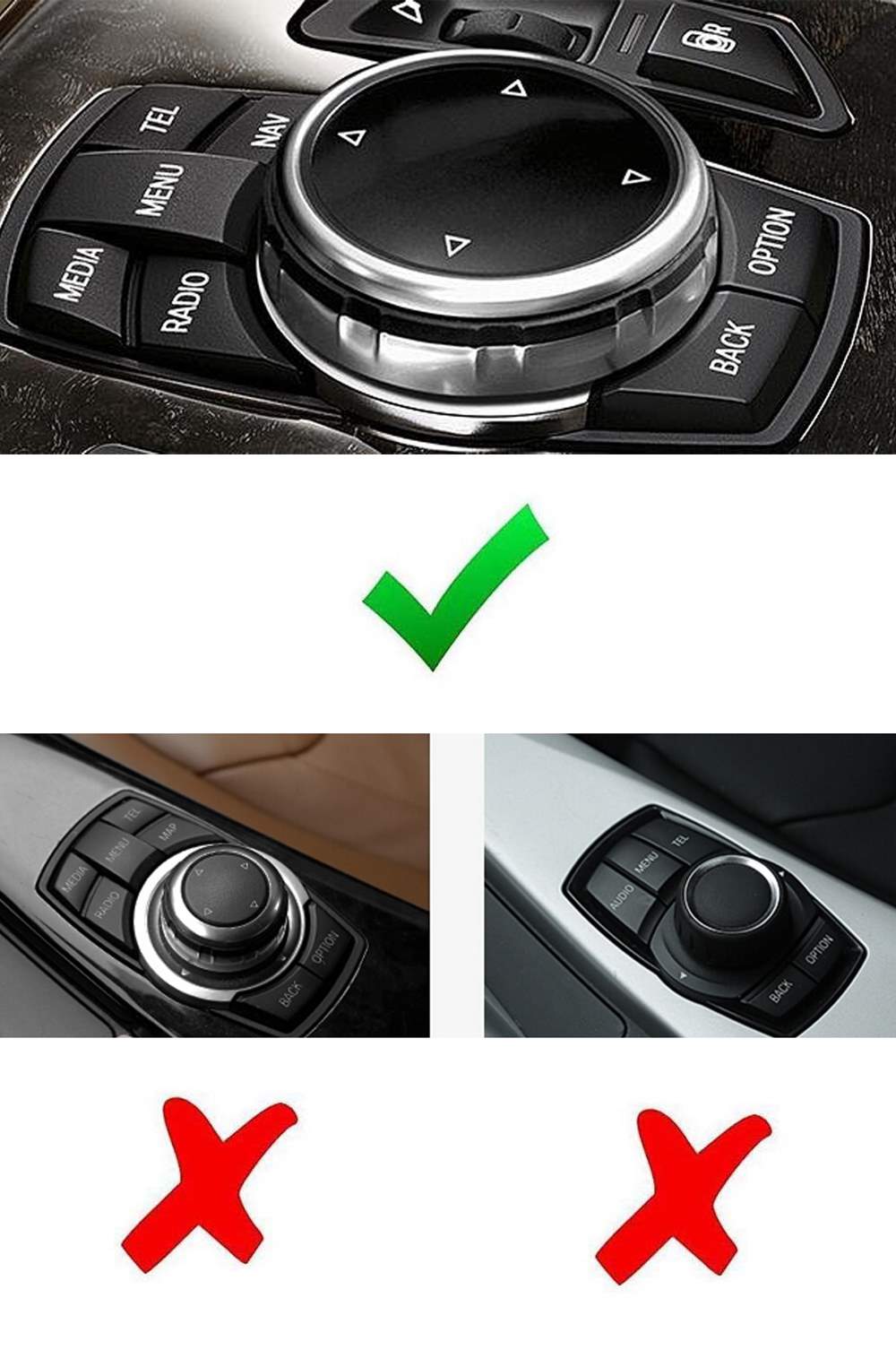 Crystal Silver BMW iDrive Controller Knob Cover - Premium Center Console Accessory for Enhanced Driving Experience | Perfect for BMW 3 Series, 5 Series, X3, X5 Models