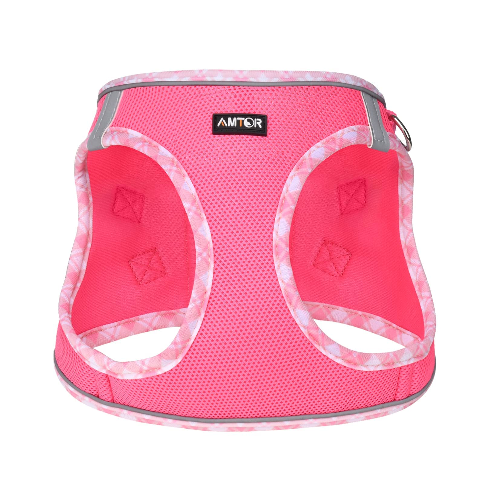 AMTOR No Escape Small Dog Harness with Leash Set - Easy Walk Puppy Vest for Training & Walking - Reflective Step-in Soft Dog Harness for XS, S, M, L, XXS Sizes (Fuchsia) - Perfect for Outdoor Adventures, Night Walks & Pet Training