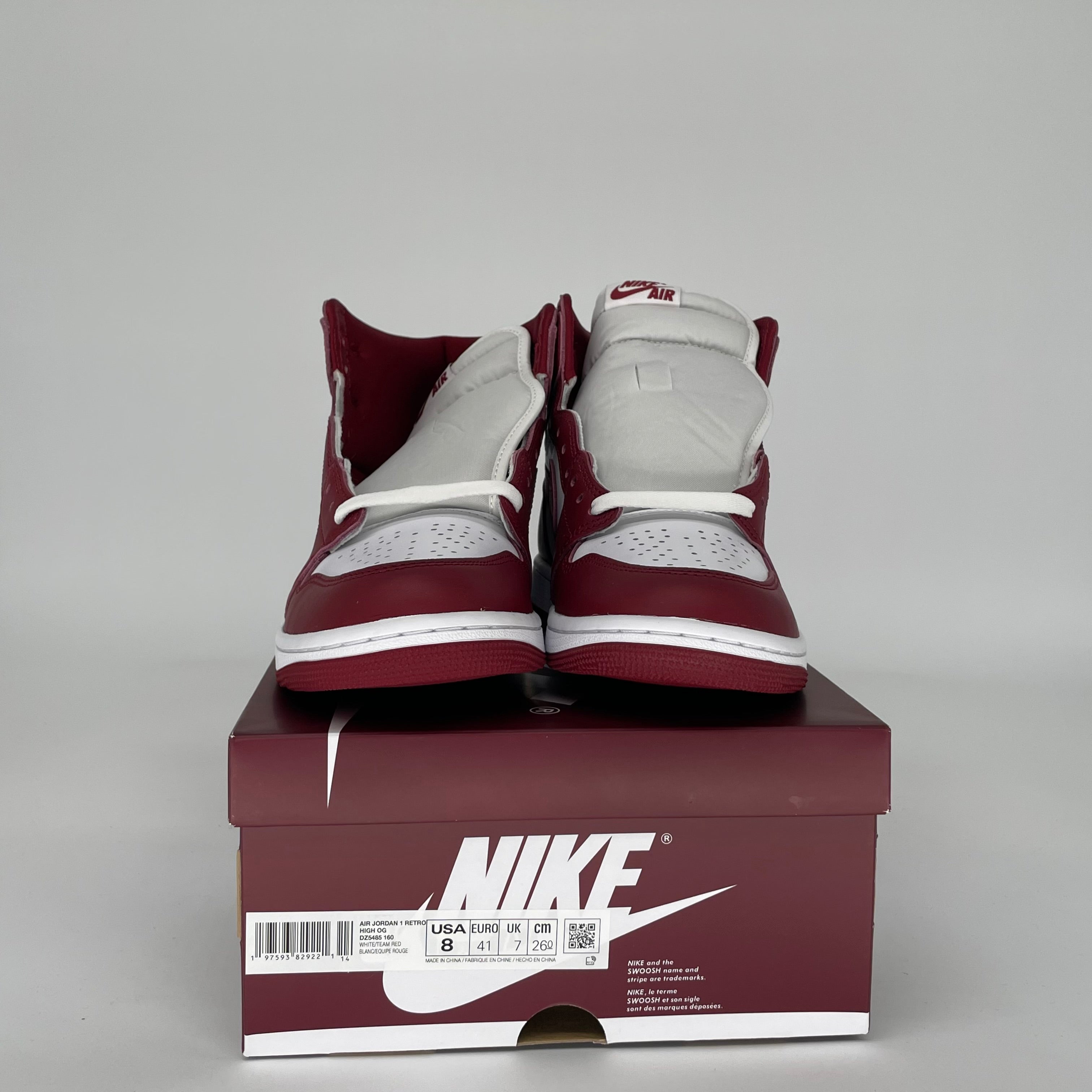 Authentic Air Jordan 1 Artisanal Team Red Sneakers - Size 8 (DZ5485-160) | Men's Basketball Shoes for Casual Wear & Street Fashion
