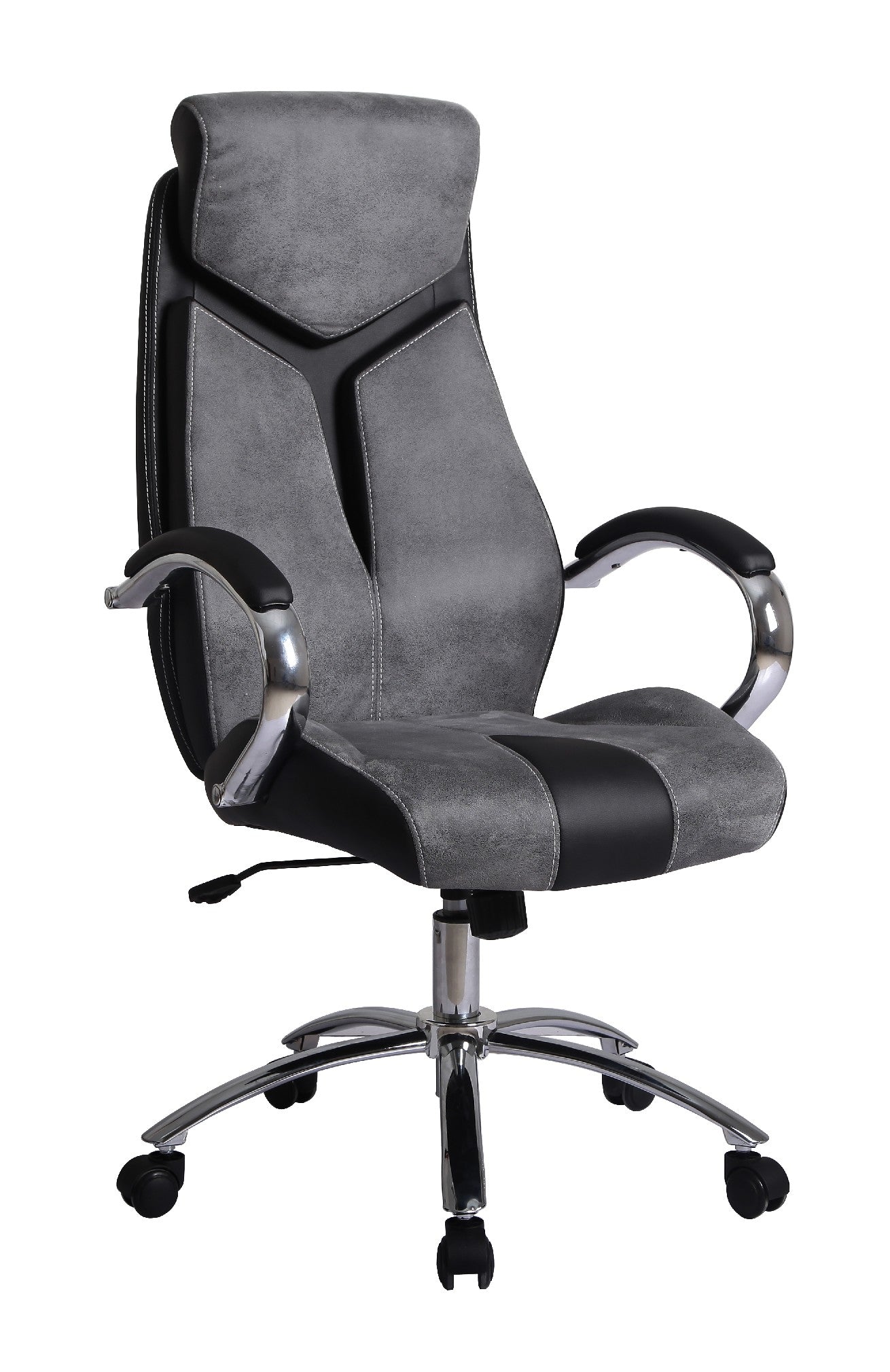22H Ergonomic Office Chair with Adjustable Height - Grey & Black for Home Office, Gaming, and Workspace Comfort