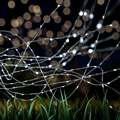 Solar Powered Fairy Lights 2-Pack - 200 LED Waterproof Outdoor String Lights with 8 Lighting Modes | Perfect for Patio, Garden, Wedding, Party & Backyard Decor | Pure Garden (Silver)