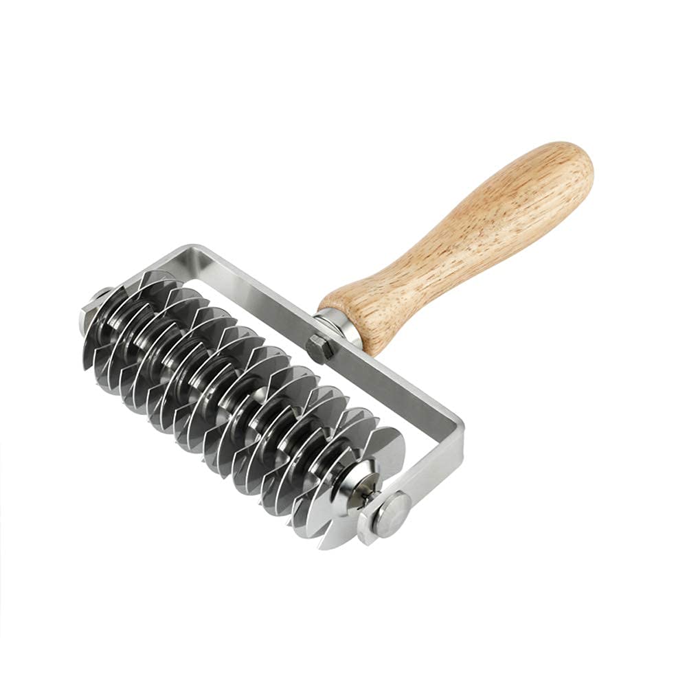 Premium Stainless Steel Pizza Dough Roller Cutter - Professional Kitchen Baking Tool for Perfect Lattice Crust | Ideal for Homemade Pizza, Pasta, Pastry & Baking Enthusiasts