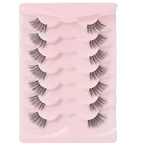 Jiocolor 7 Pairs Half False Eyelashes - Natural Look Accent Lashes for Corner & End Enhancement | Perfect for Everyday Wear, Date Night & Special Occasions