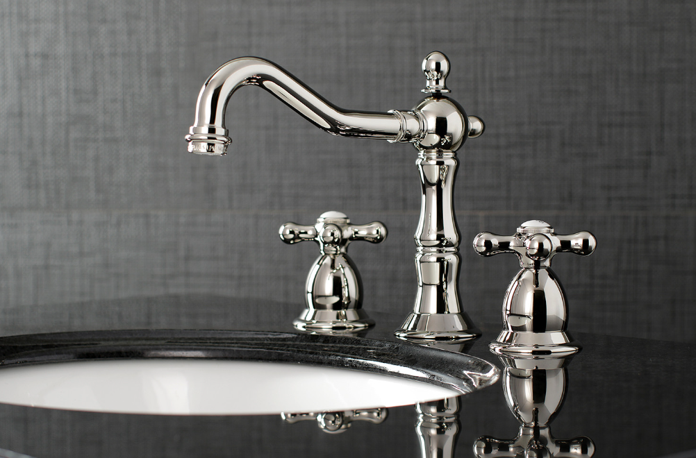 Heritage 8 Inch Widespread Bathroom Faucet with Cross Handles - Classic Design for Vanity Sinks, Perfect for Traditional and Modern Bathrooms