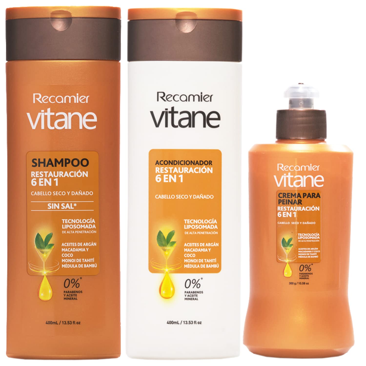 Vitane Hair Care Set for Dry & Damaged Hair - Repairing Shampoo, Conditioner & Styling Cream - 400ml Paraben-Free 3-Piece Kit - Perfect for Salon-Quality Treatment at Home