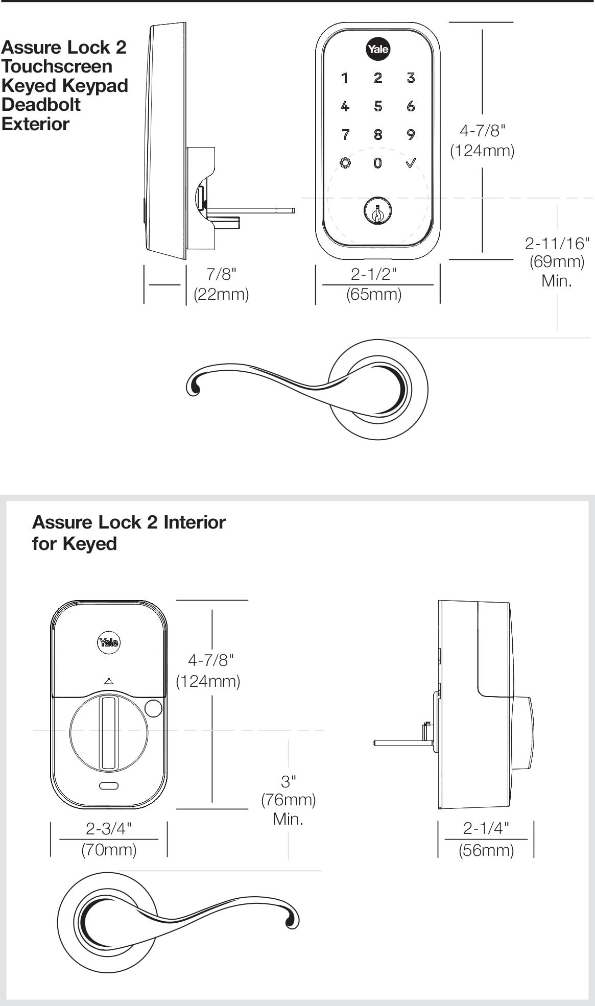 Yale Assure Lock 2 Smart Deadbolt - Touchscreen Keyless Entry with Z-Wave Technology, Oil Rubbed Bronze Finish for Home Security | Perfect for Front Doors, Apartments & Smart Home Integration