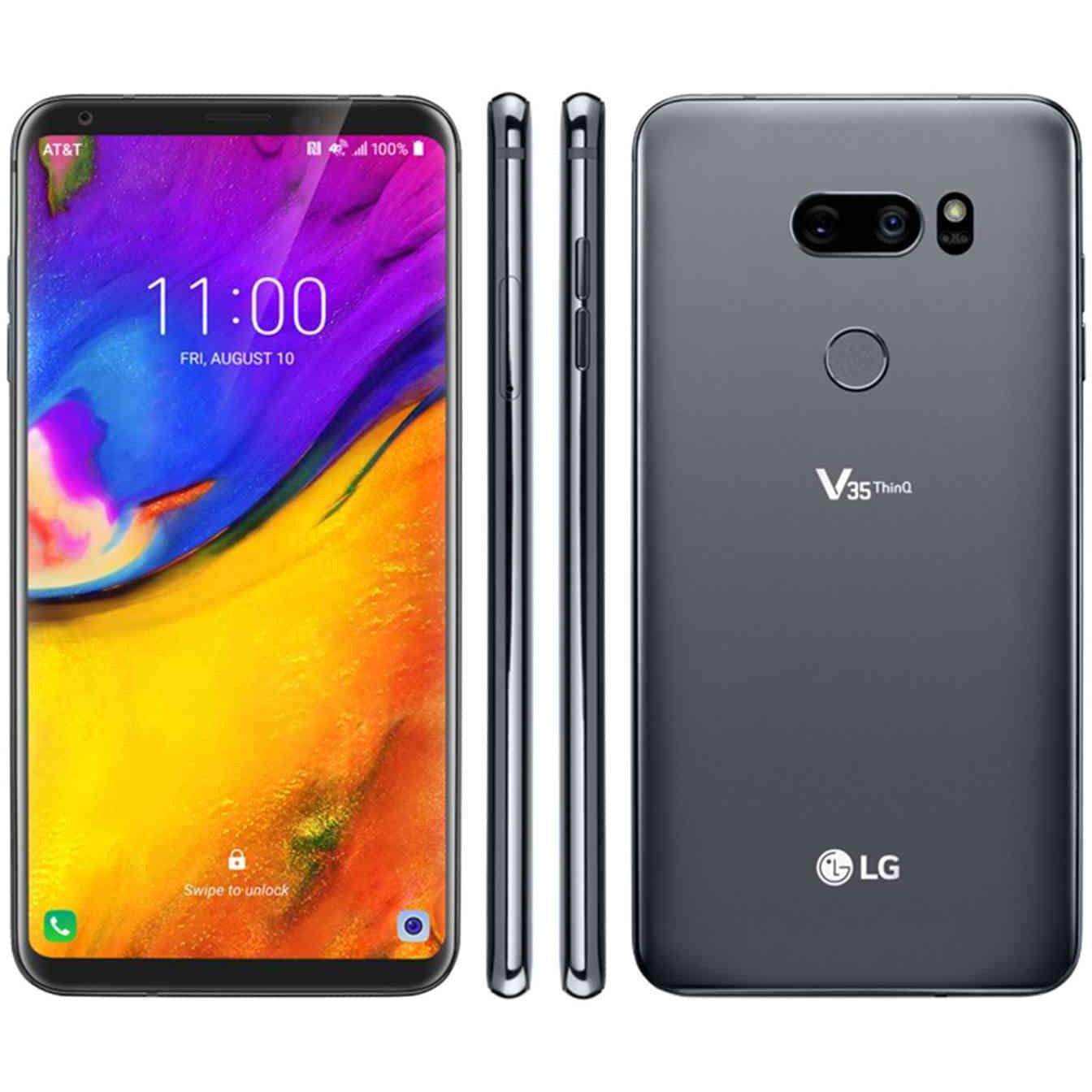 Unlocked LG V35 ThinQ (V350ULM) 64GB Aurora Black Smartphone - Perfect for Travel, Business & Streaming