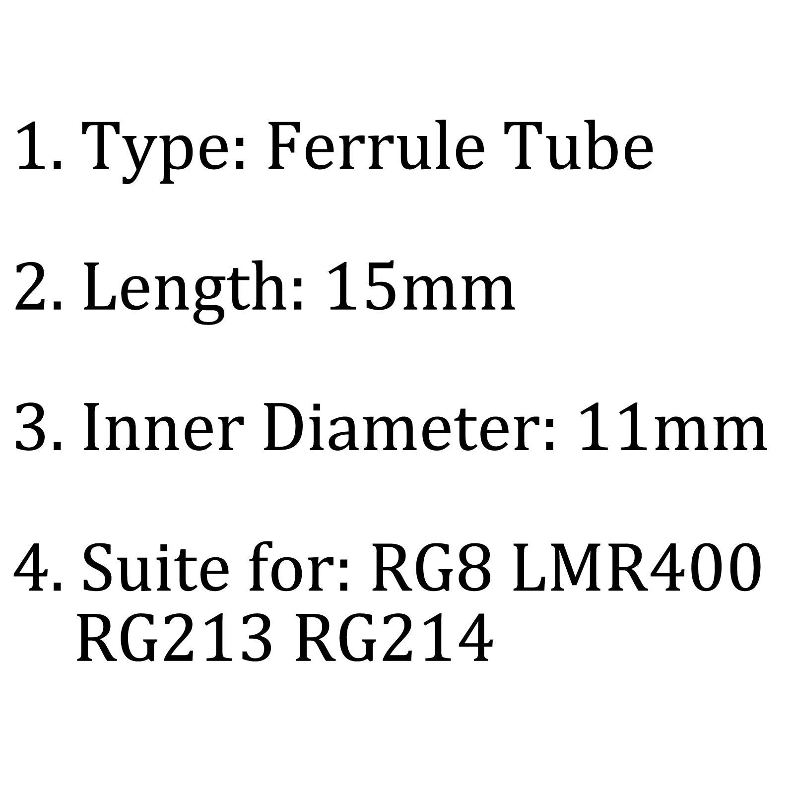 10Pcs Crimp Sleeve Ferrules for RG8 LMR400 RG213 RG214 Coaxial Cable Connectors - Perfect for Ham Radio, CB Antenna & CCTV Installations