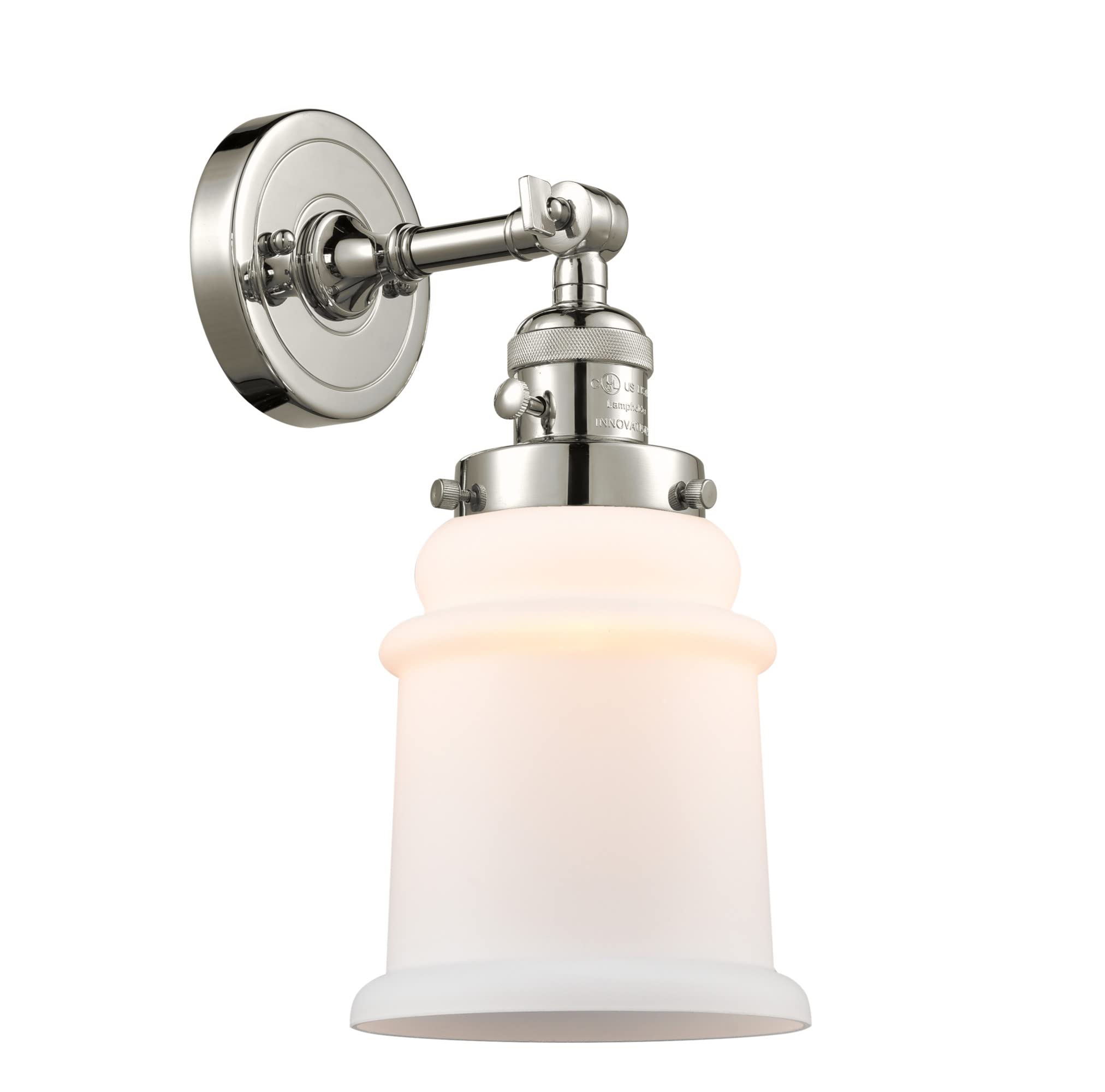 Innovations 203SW-PN-G181 1 Light Wall Sconce with High-Low-Off Switch in Polished Nickel - Perfect for Bedroom, Hallway, and Living Room Lighting Decor