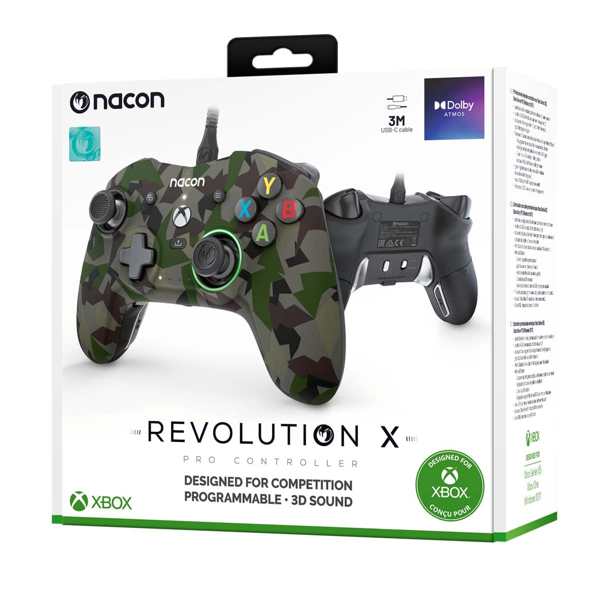 NACON Revolution X Pro Wireless Controller - Forest Camo Design for Xbox Series X/S, Xbox One & PC | Ergonomic Gaming for FPS, Racing & Sports | Perfect for Competitive & Casual Gamers