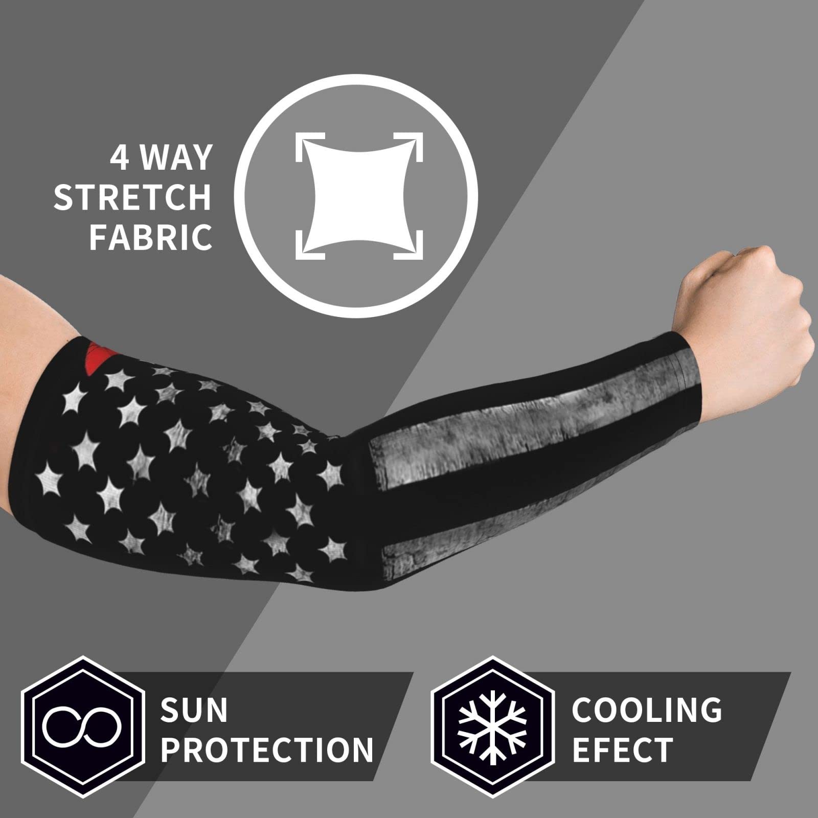 Men's & Women's UV Protection Arm Sleeves - Thin Compression Sleeves for Running, Cycling, Golf & Outdoor Sports - Sun Protective Gear for Firefighters, Driving & Fishing