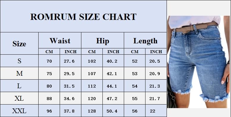 Women's High Waisted Bermuda Jean Shorts - Ripped Tassel Frayed Raw Hem Skinny Washed Denim Shorts with Pockets | Casual Summer Outfit, Beach Vacation, Streetwear Fashion
