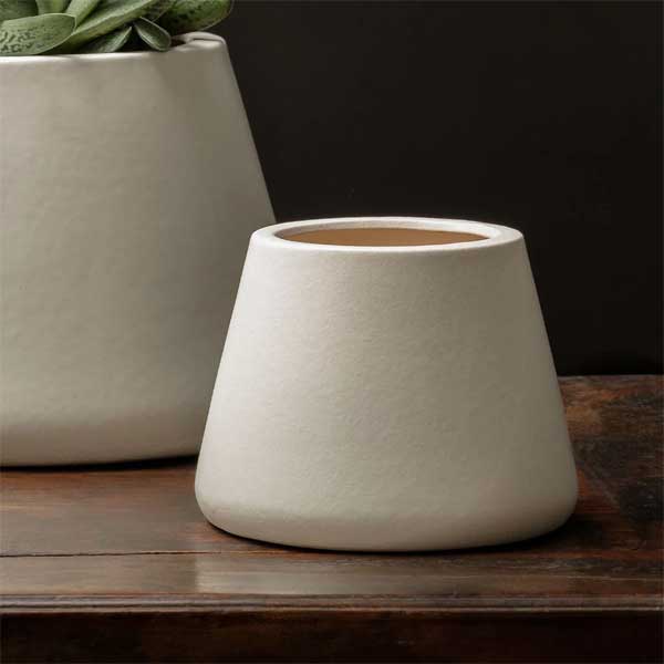 Artisan Ceramic Plant Pot - Small Matte White Flower Planter (Set of 6) by Campania International - Perfect for Indoor Plants, Succulents & Home Decor