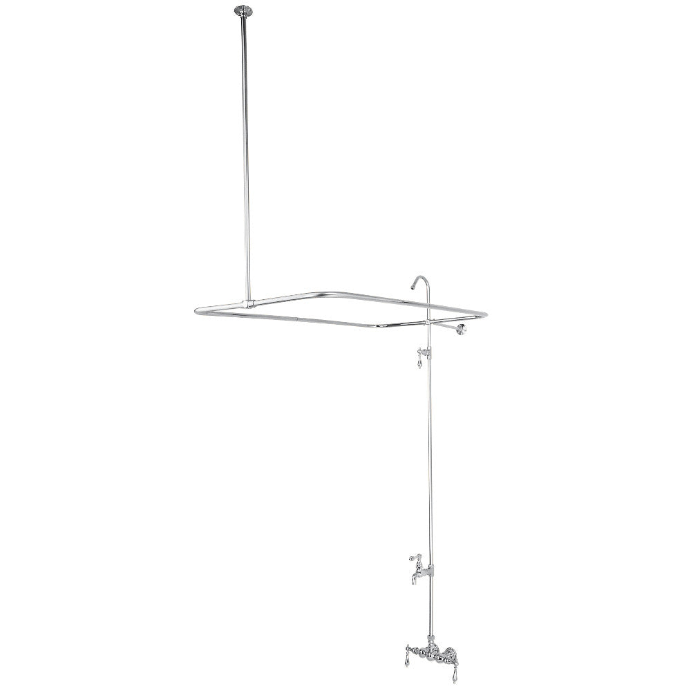 Kingston Brass CC61T8 Vintage Wall Mount Tub Faucet with Shower Enclosure - Classic Bathroom Fixture for Traditional & Farmhouse Style Homes