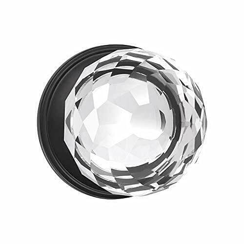 Victorian Style Matte Black Faceted Crystal Door Knob with Clear Glass & Rosette Plate - Elegant Passage, Hall & Closet Door Hardware for Classic Home Decor