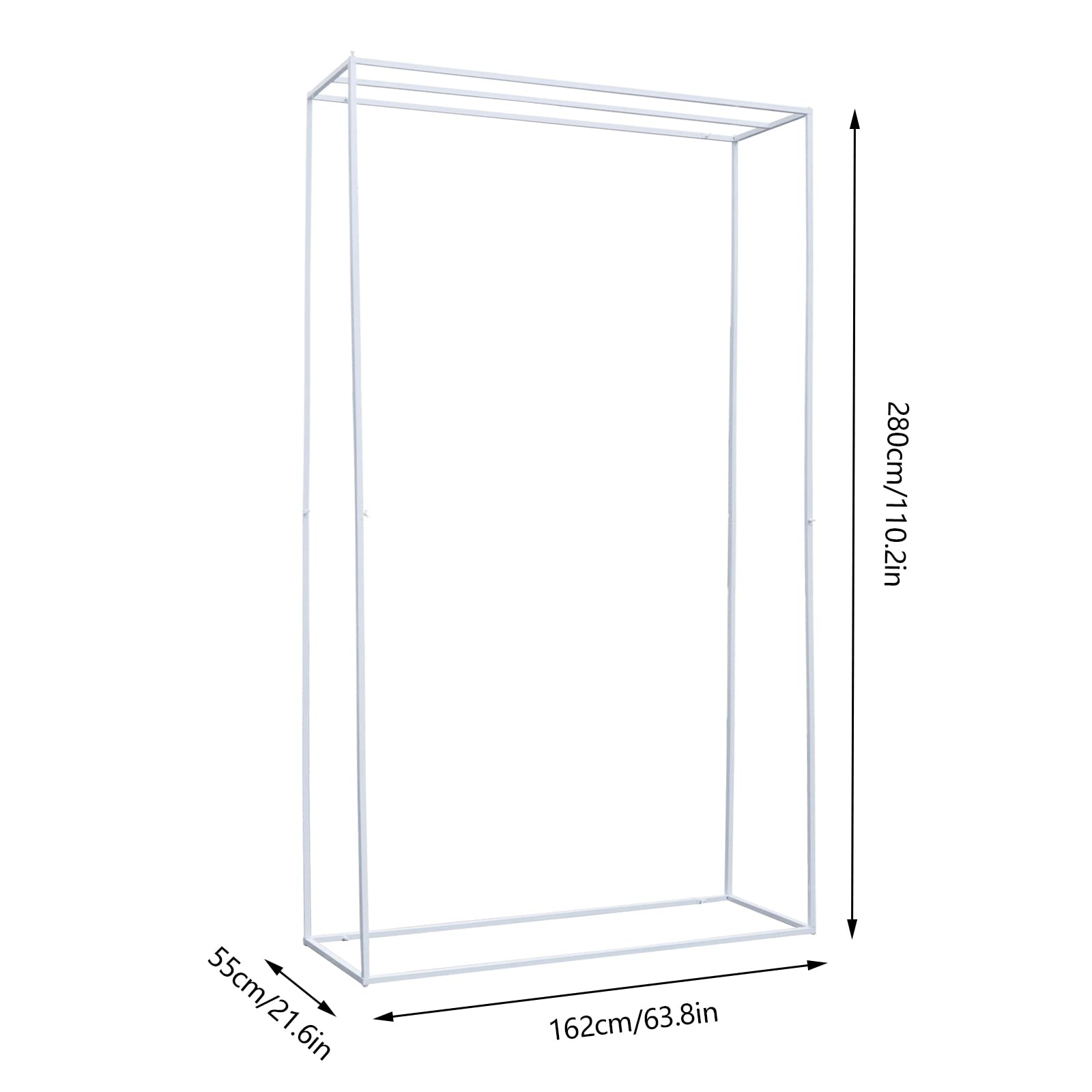 Premium White Metal Square Wedding Backdrop Stand - 2.8M X 1.62M X 0.55M Outdoor Wedding Arch Decor for Ceremony, Reception, Party & Photo Booth Background - Rustic, Boho & Garden Wedding Decorations