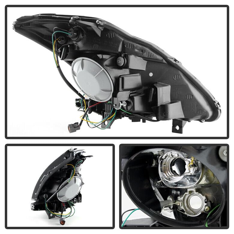 Jdragon HID Headlight Replacement for Nissan 350Z 2003-2005 - Chrome Housing Headlights - Perfect for Night Driving & Car Upgrades