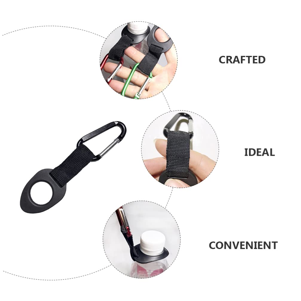 BESPORTBLE 6-Pack Silicone Water Bottle Carabiner Clips - Heavy Duty Bottle Holder for Hiking, Gym, Backpack & Outdoor Activities - Secure Carrying Solution for Hydration Packs, Canteens & Kettles