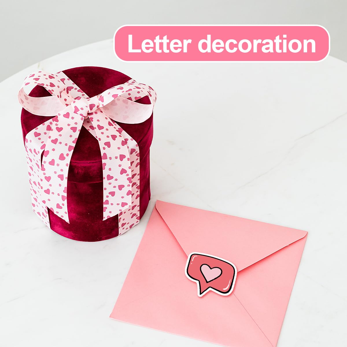 Jagowa 100PCS Heart Love Stickers - Waterproof Vinyl for Valentine's Wedding & Decor