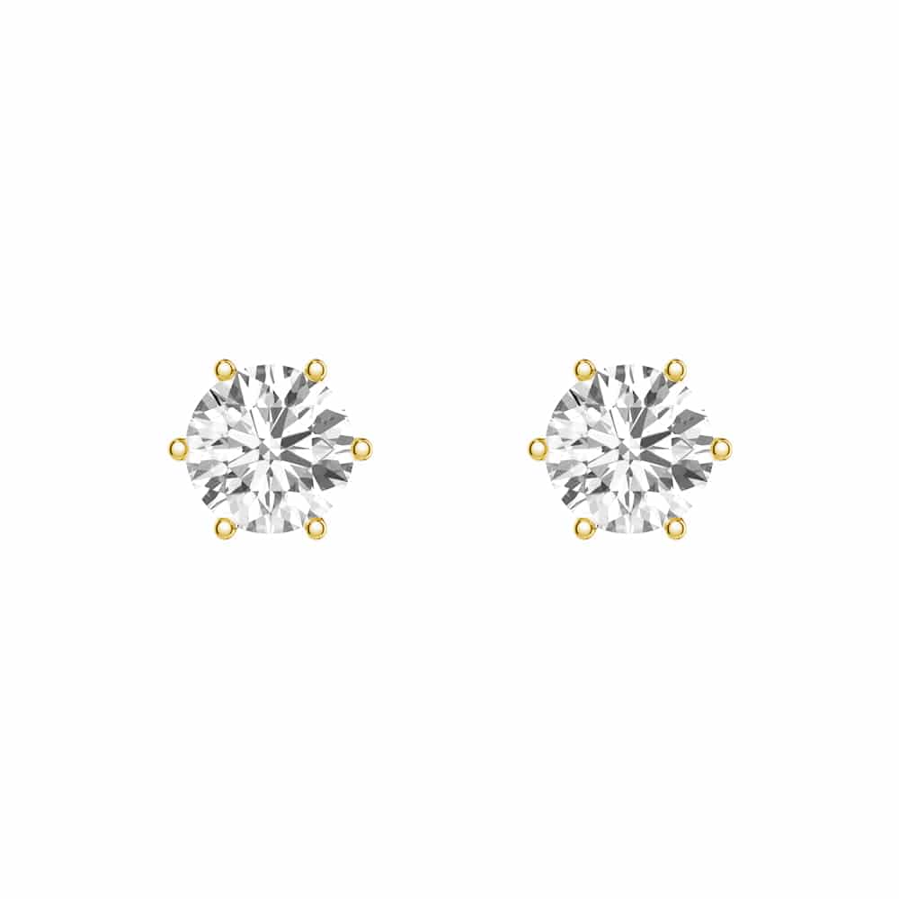 4 Carat (ctw) Round Moissanite Stud Earrings - 6 Prong White Gold Setting for Women | Perfect for Weddings, Anniversaries & Special Occasions