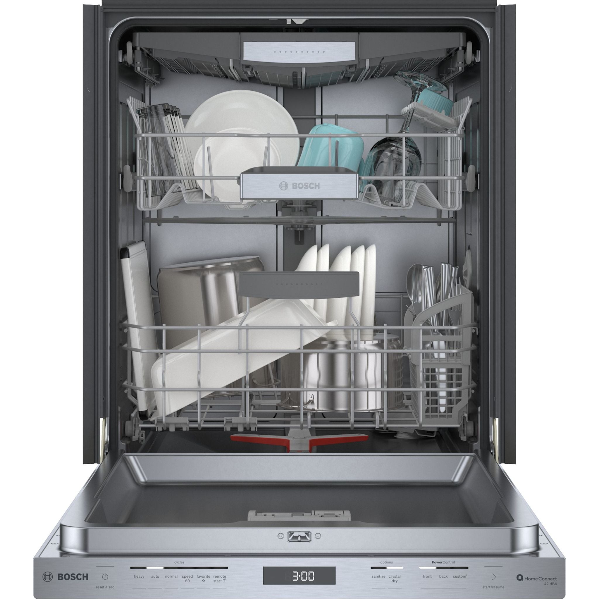Bosch 800 Series Dishwasher (SHP78CM5N) - Stainless Steel Interior, Ultra Quiet 44 dBA, 16 Place Settings - Perfect for Large Families & Open Concept Kitchens