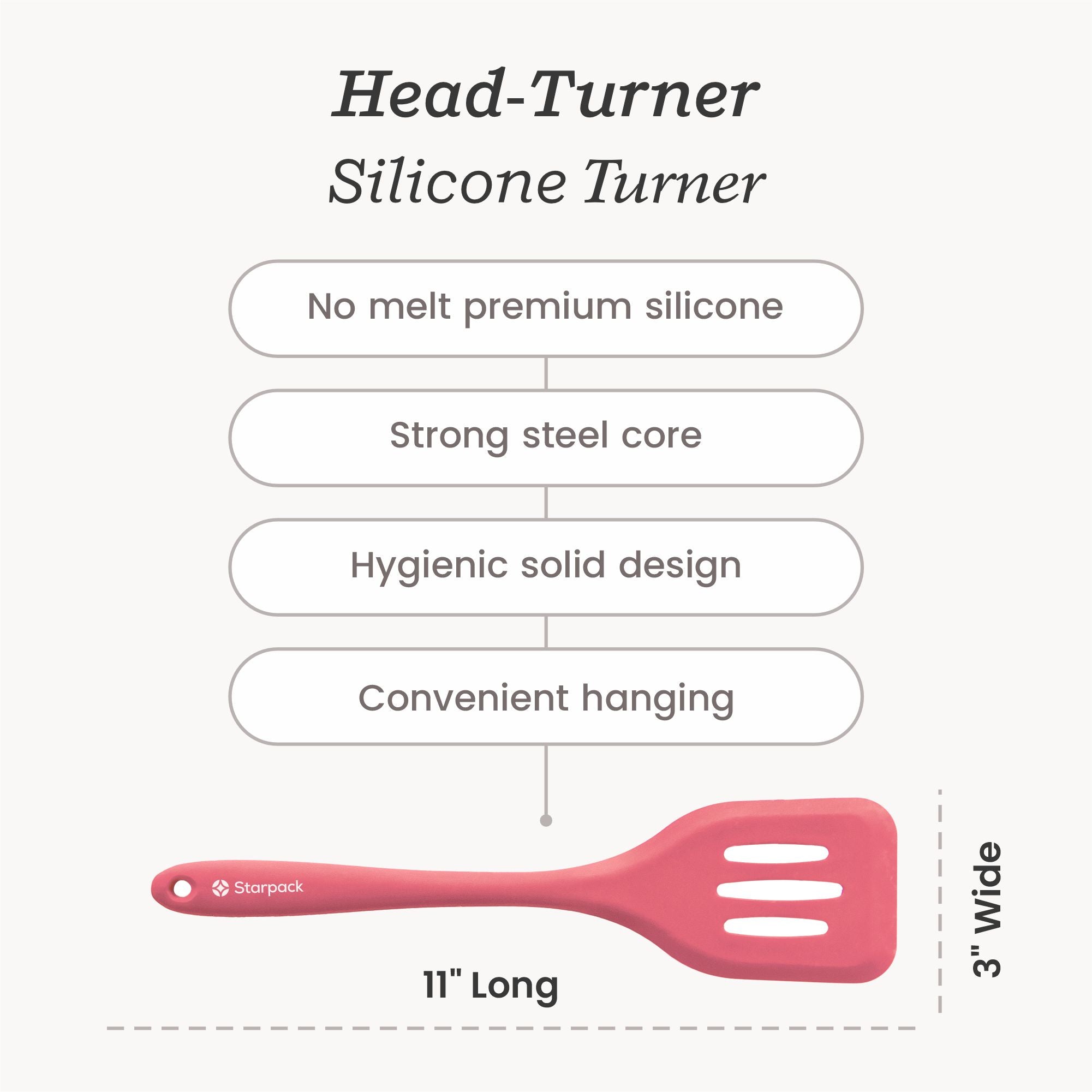 Non-Stick Silicone Turner Spatula - Heat Resistant Up to 450°F - Flexible Kitchen Utensil for Flipping Pancakes, Burgers & Eggs - Perfect for Nonstick Cookware & Grilling