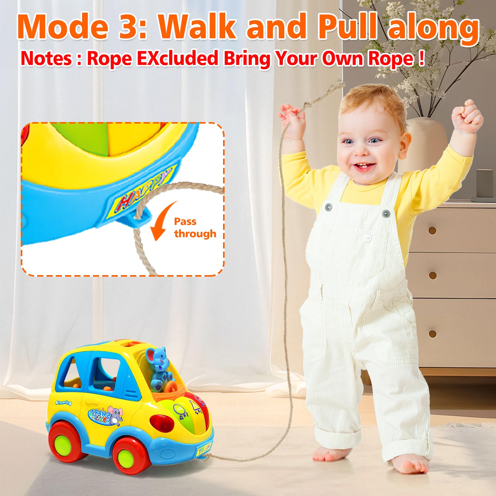 Best Montessori Musical Bus Toy for 1-3 Year Old Boys & Girls - Smart Shape Learning with Lights & Sounds - Ideal Christmas & Birthday Gift for Toddlers 6-18 Months | Perfect for Early Education, Sensory Development & Interactive Playtime
