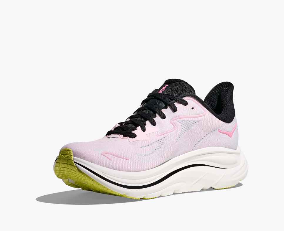 HOKA Women's Clifton 10 Running Shoes - Carnation/Starlight Glow | Lightweight Cushioned Sneakers for Road Running, Jogging & Gym Workouts