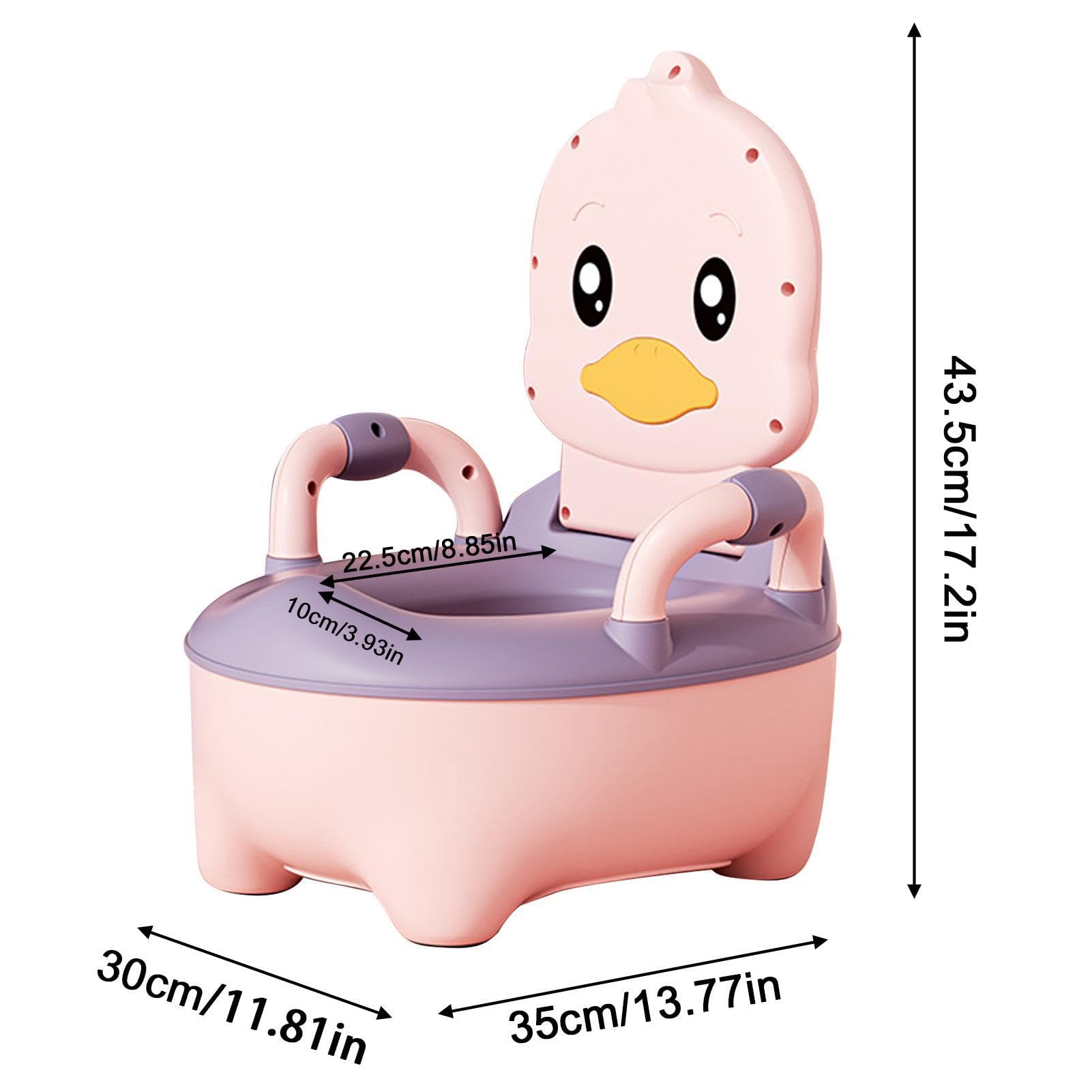 1-2 Pcs Toddler Potty Chair - Spill-Proof Kids Training Toilet Seat with Oval Bottom Design | Lightweight Foldable Travel Potty for Boys & Girls | Durable Portable Baby Potty for Home, Car & Outdoor Use (Pink)