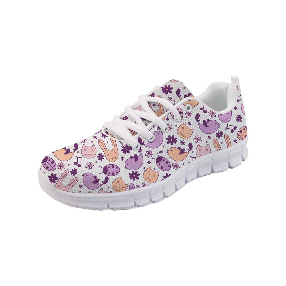HUGS IDEA Women's Lightweight Running Shoes - Breathable Air Mesh Tennis Sneakers with Dental Print Design for Jogging, Gym Workouts & Casual Wear