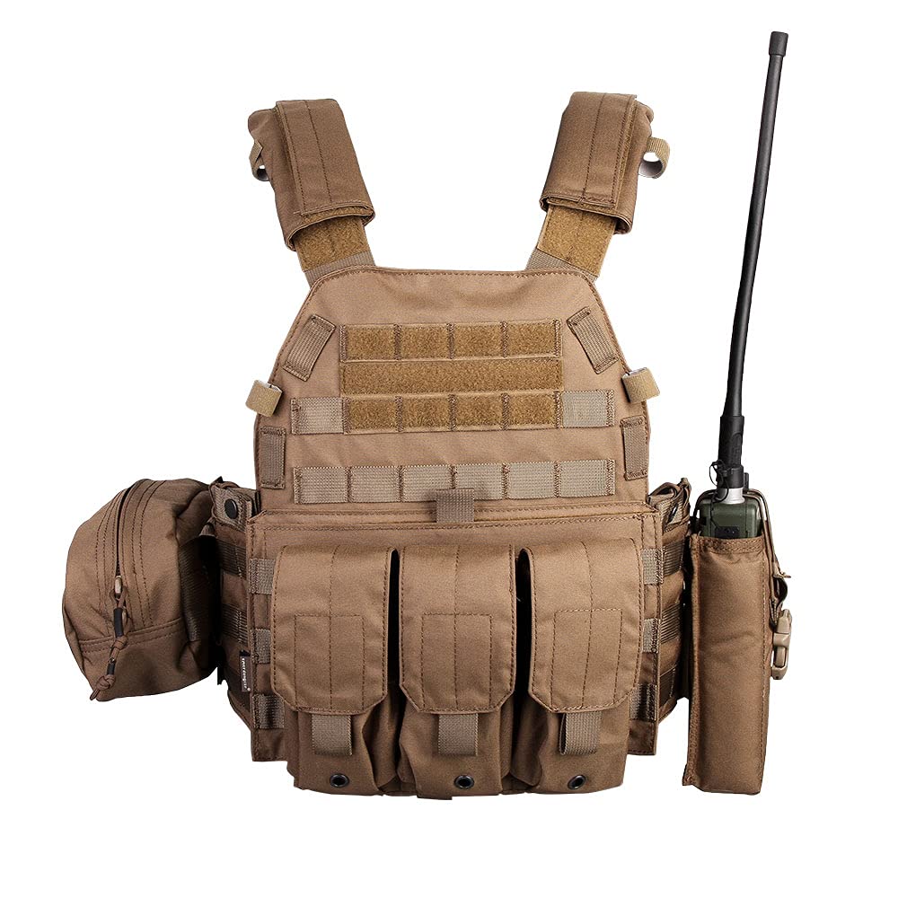 EmersonGear LBT6094A Tactical Vest for Airsoft & Paintball - MOLLE Compatible with Radio Pouch, Triple Magazine Pouch & Utility Dump Pouch | Perfect for Military Simulation, Outdoor Training & Tactical Games