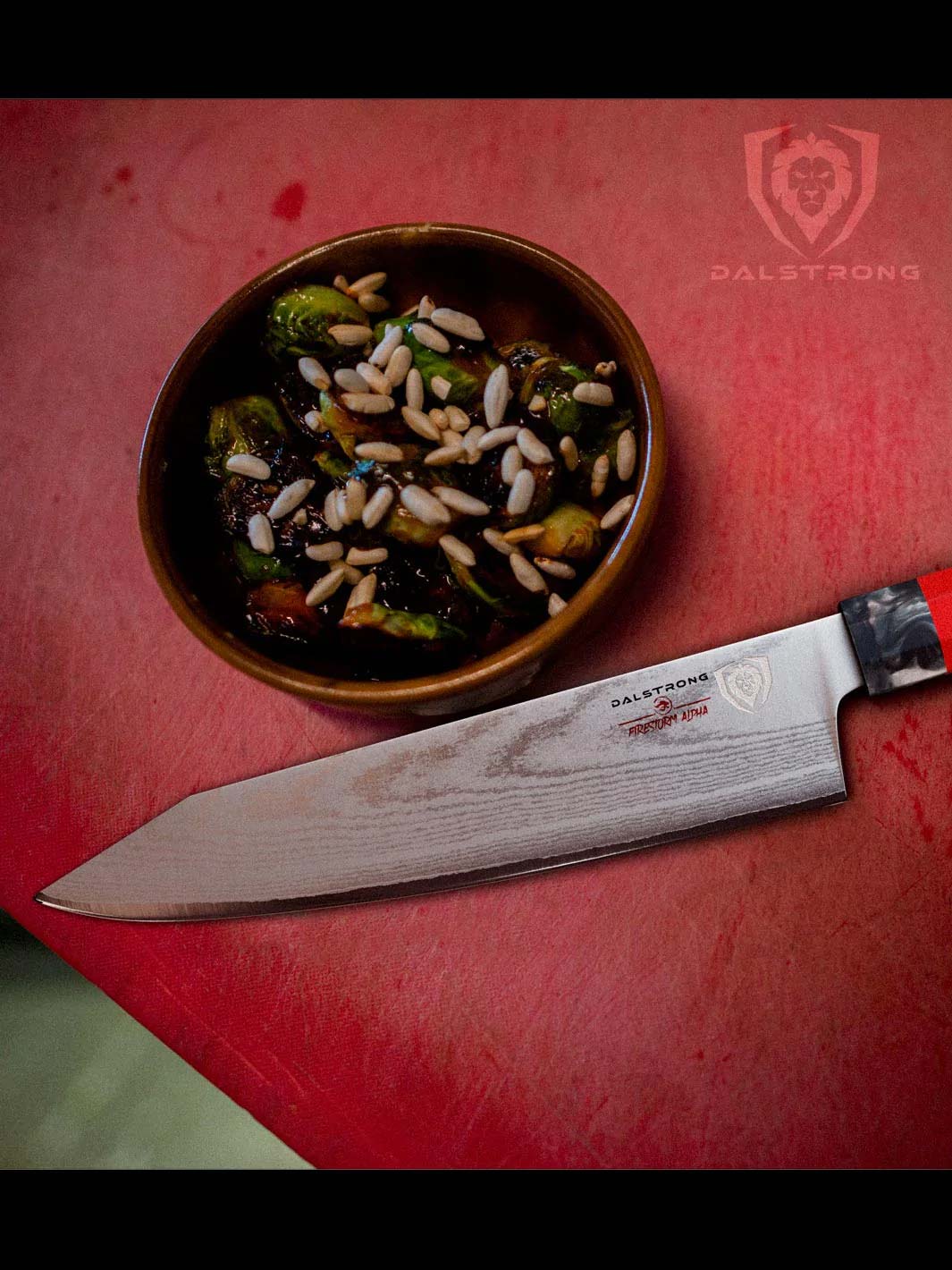 Premium Dalstrong Firestorm Alpha Series 8-Inch Chef's Knife - High Carbon German Steel, Ergonomic Handle - Perfect for Slicing, Dicing & Chopping Vegetables, Meat & Fish in Professional Kitchens & Home Cooking