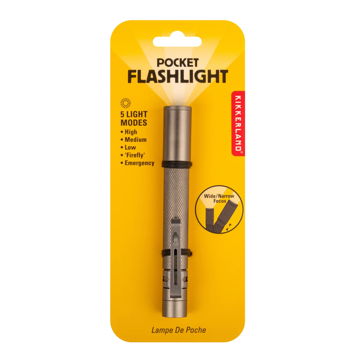 Kikkerland Ultra-Bright Pocket Flashlight - Compact LED Keychain Light for Camping, Hiking, Emergency & Everyday Carry (EDC)