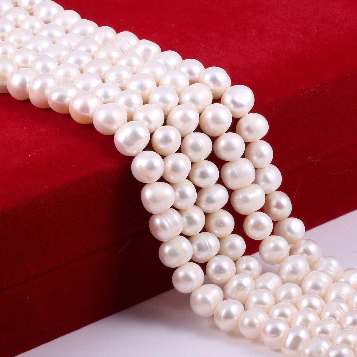 7-8mm White Cultured Freshwater Pearl Beads for Jewelry Making - DIY Necklace & Bracelet