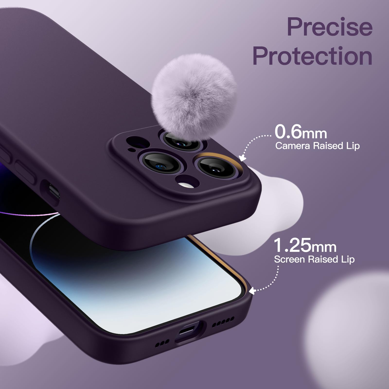 JETech Magnetic Silicone Case for iPhone 14 Pro 6.1-Inch | MagSafe Compatible | Full Camera Protection | Shockproof & Scratch-Resistant Cover (Deep Purple) | Perfect for Daily Use, Travel & Outdoor Activities