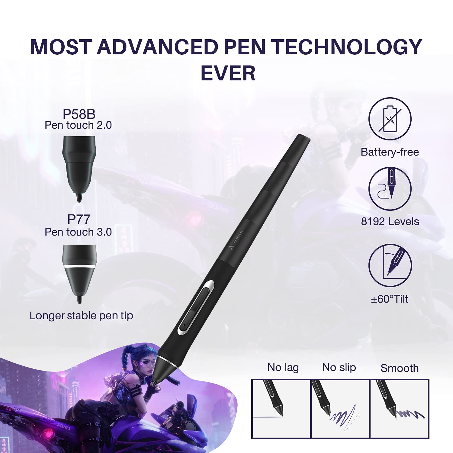 Artisul SP1603 M0610 Pro Graphics Drawing Tablet with Battery-Free Stylus - Digital Drawing Pad for Windows, Mac, Android - Perfect for Digital Art, Animation & Graphic Design
