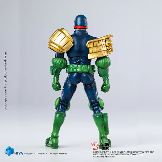 PRE ORDER - Hiya 1/18 Scale 4-Inch Judge Dredd Action Figure - Exquisite Mini Series Collectible - Gaze Into The Fist of Dredd - Perfect for Display, Collecting & Action Figure Battles