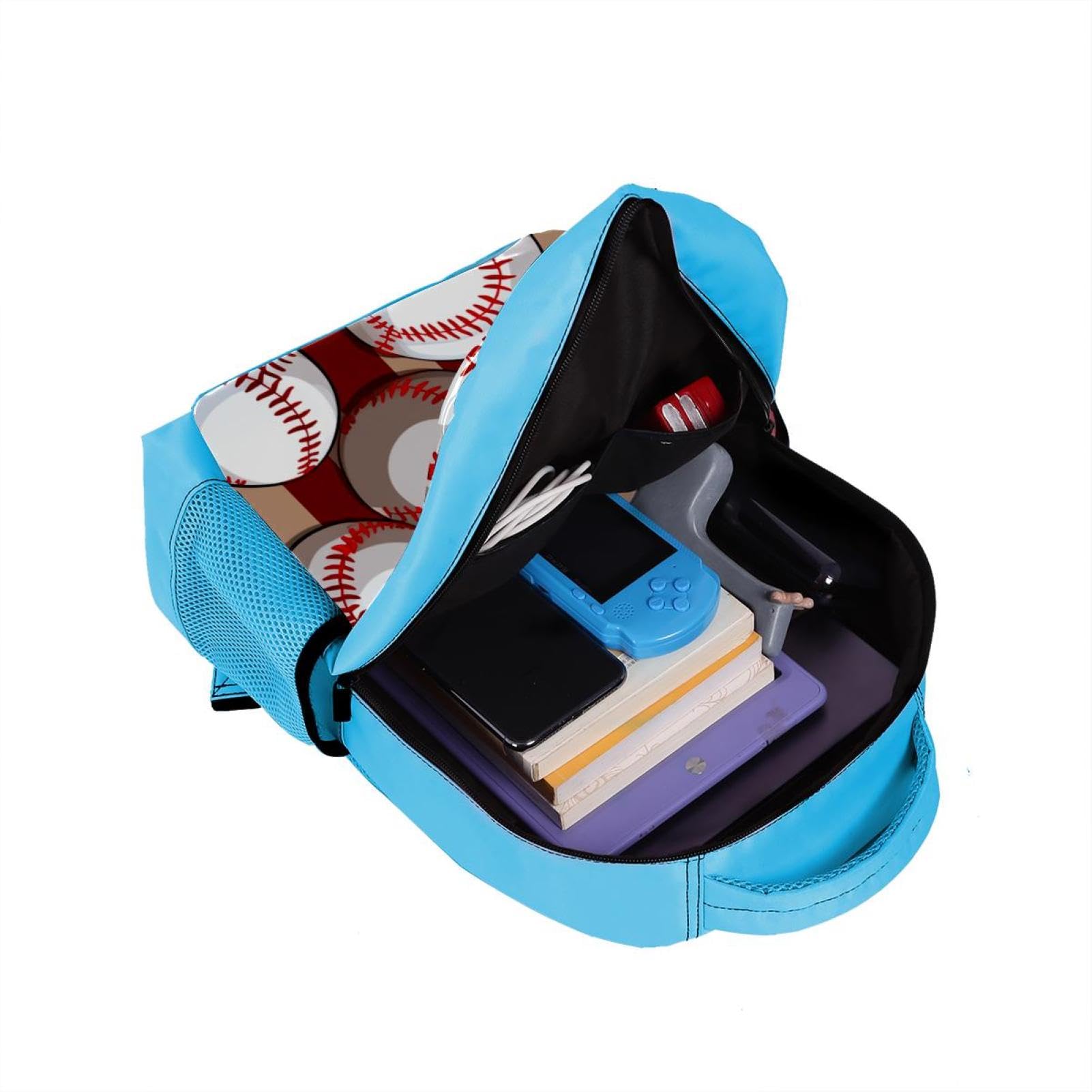 Men's & Women's Travel Backpack with Baseball Red Stripes - Durable Carry-On Backpack for Commuting, Hiking & Air Travel