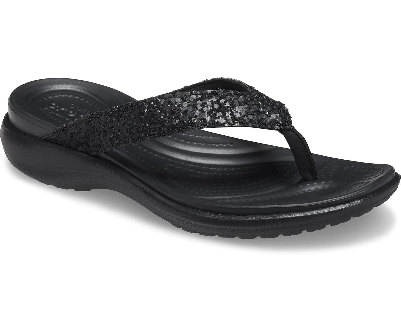 Crocs Women's Capri V Glitter Flip Flops - Comfortable & Stylish Sandals for Beach, Pool, and Summer Outfits