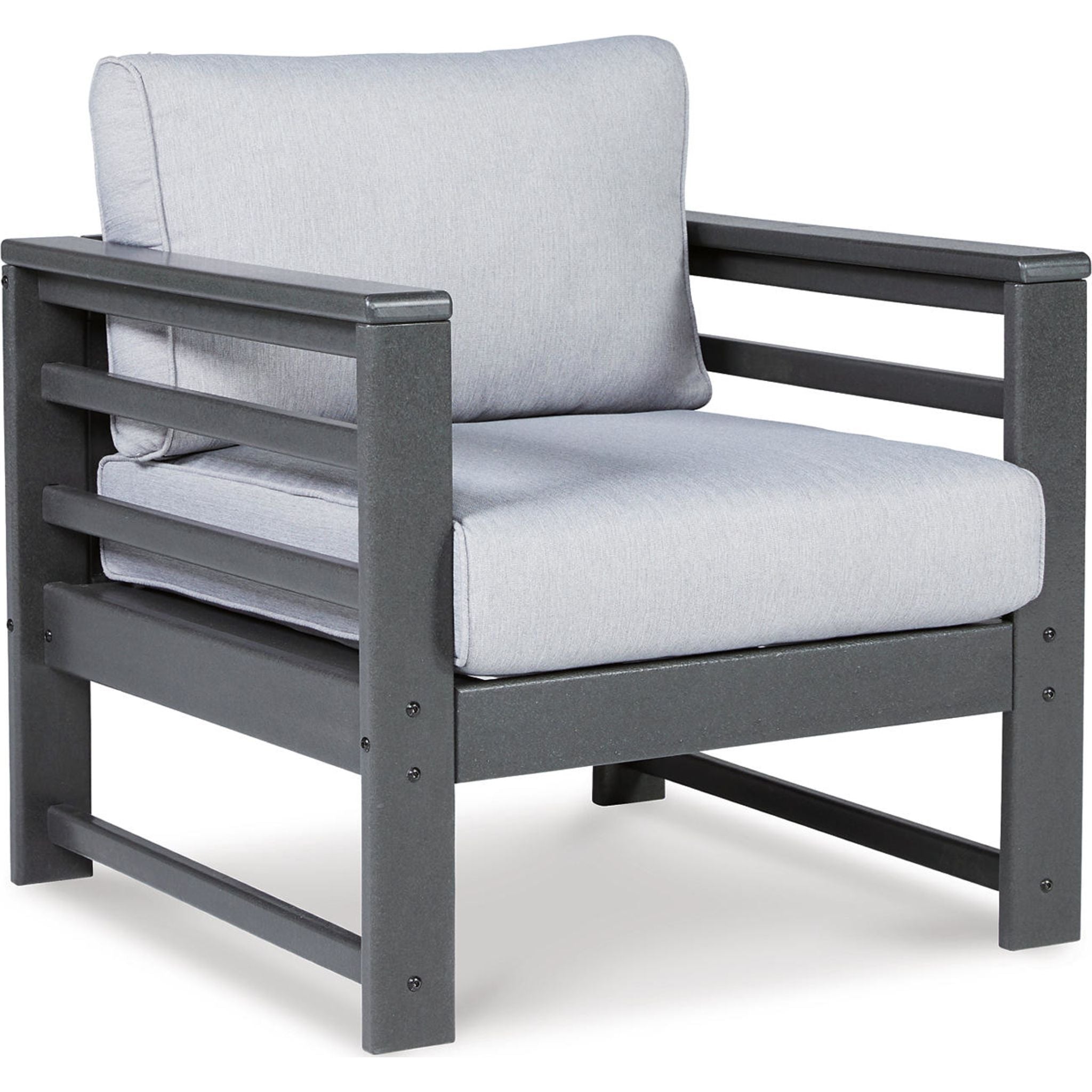Amora 5-Piece Outdoor Patio Furniture Set - Charcoal Gray Sectional Sofa for Backyard, Poolside & Garden Relaxation