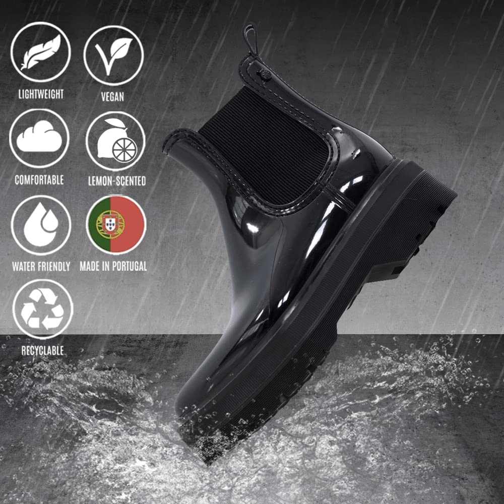 Lemon Jelly Platform Ankle Boots - Waterproof Slip-On Rain Boots with Lemon Scent - Comfortable & Trendy Women's & Girls' Shoes for Casual Wear, Outdoor Activities & Rainy Days