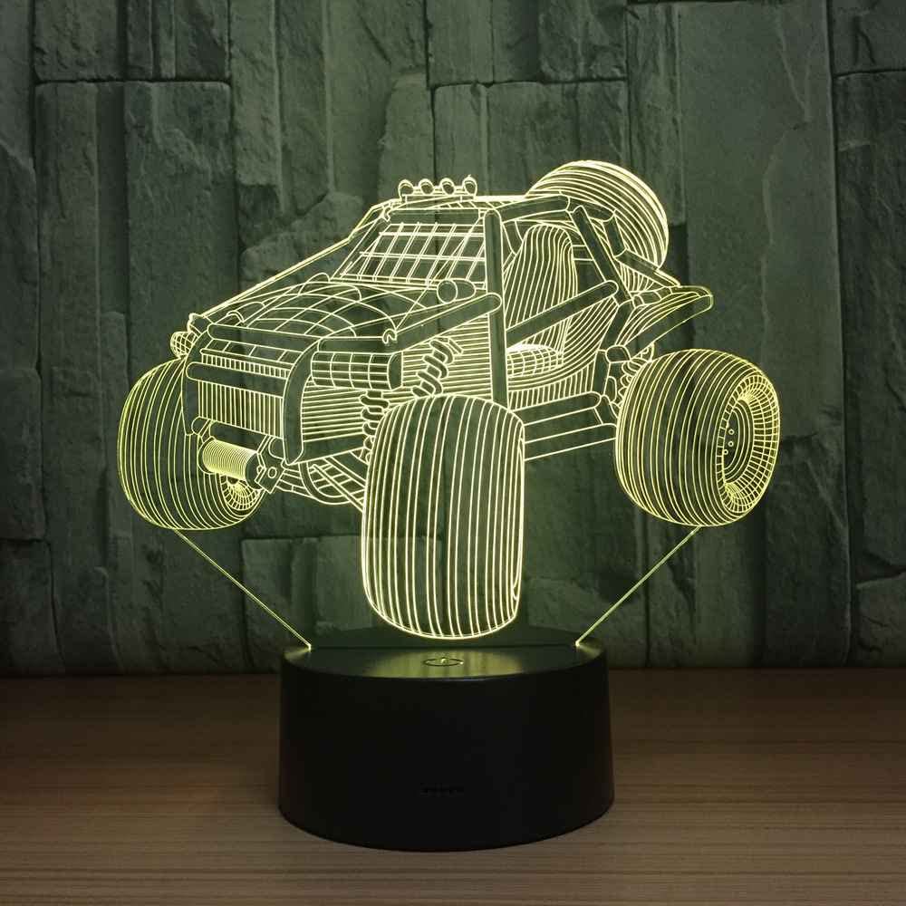 Cartoon Car 3D Optical Illusion LED Night Light for Kids - Remote Control, RGB Colors, Sleep Aid & Night Light for Bedroom Decor | Perfect for Kids' Rooms, Nursery & Indoor Nighttime Safety