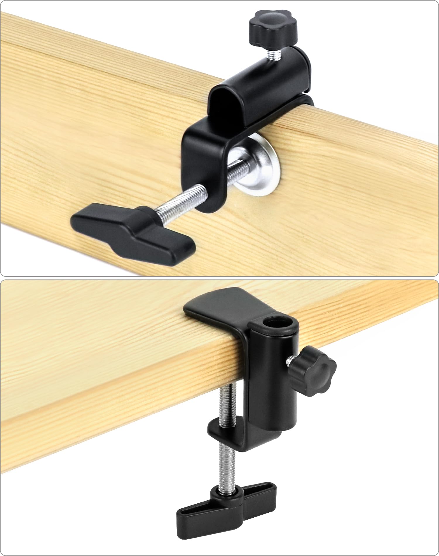 QWORK 4 Pack Adjustable Metal C-Clamp with 1/2